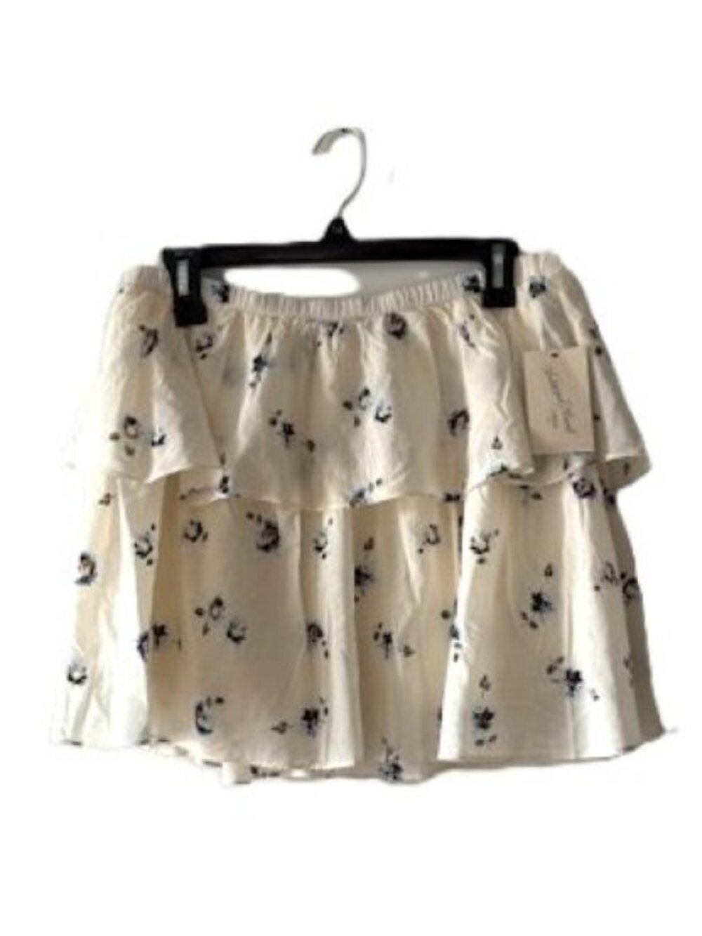 Universal Thread Cream Floral (Fully Lined) Ruffled Mini Skirt